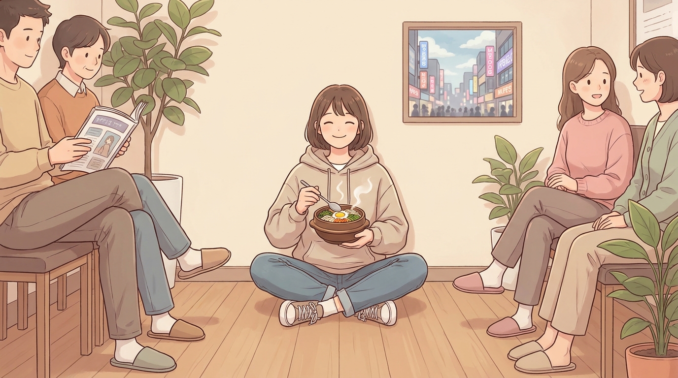 Licensse Shows No Star Fever, Eats Bibimbap on Floor at Waiting Room