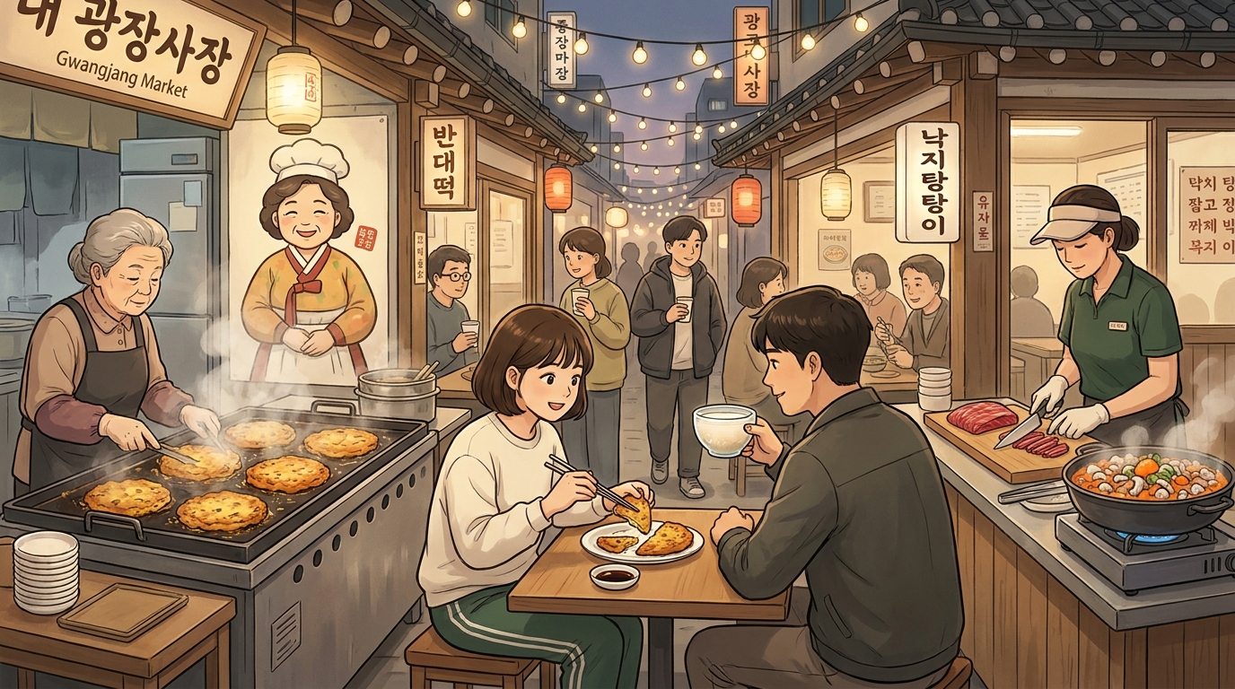 Gwangjang Market's Sunhee Bindaetteok — A Must-Try Mung Bean Pancake Near Jongno 5-ga