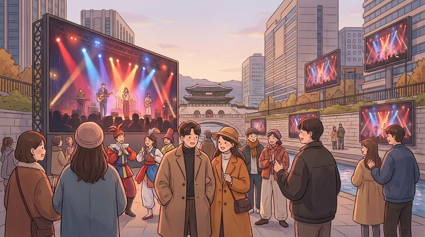 Musicals and Concerts Live on Screens in Seoul's Heart