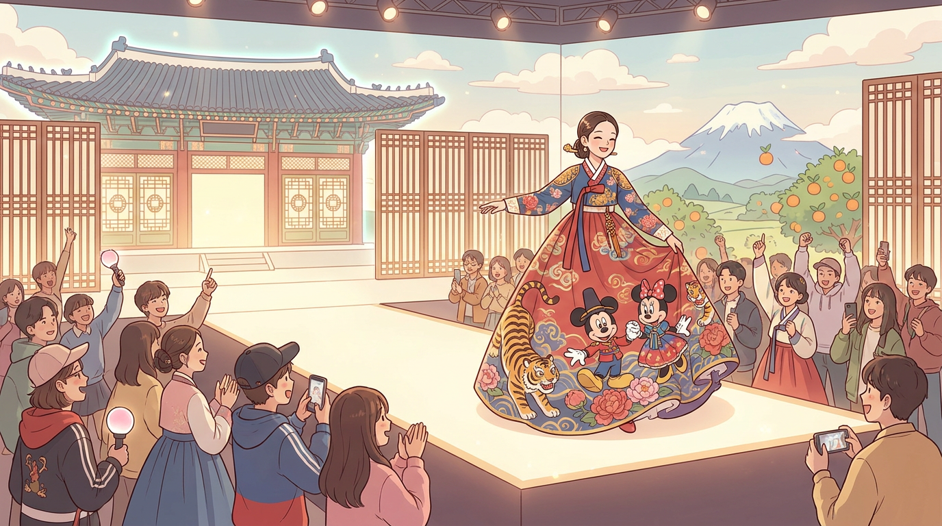 Sung Ji-woon's Magical Fusion: Traditional Korean Folk Art Meets Mickey Mouse