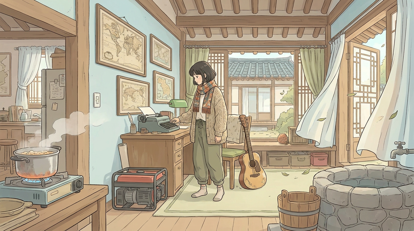 Kim Min's Unconventional Life: Living Off the Grid in an Old House