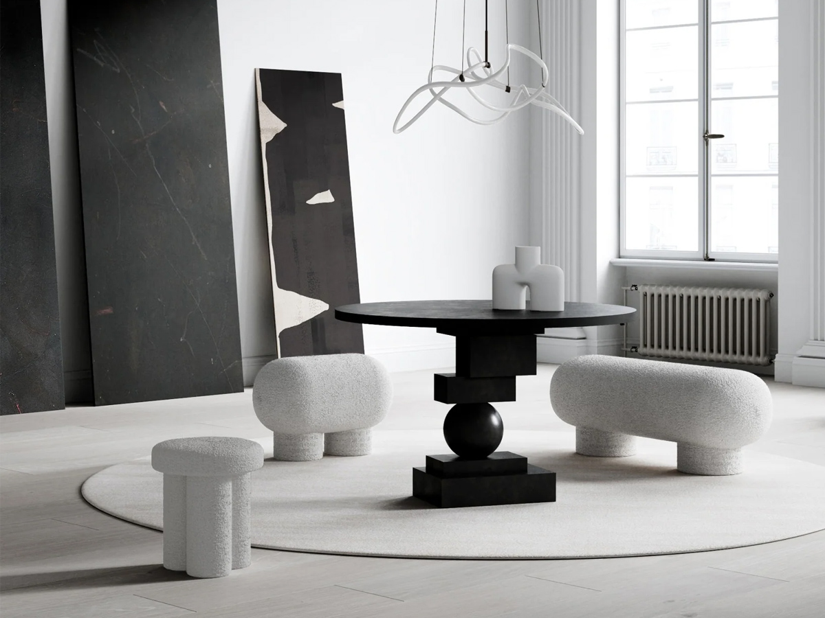 Big Foot Stool - Bouclé