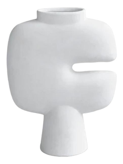 Tribal Vase, Medio - Bone White H. 30 cm