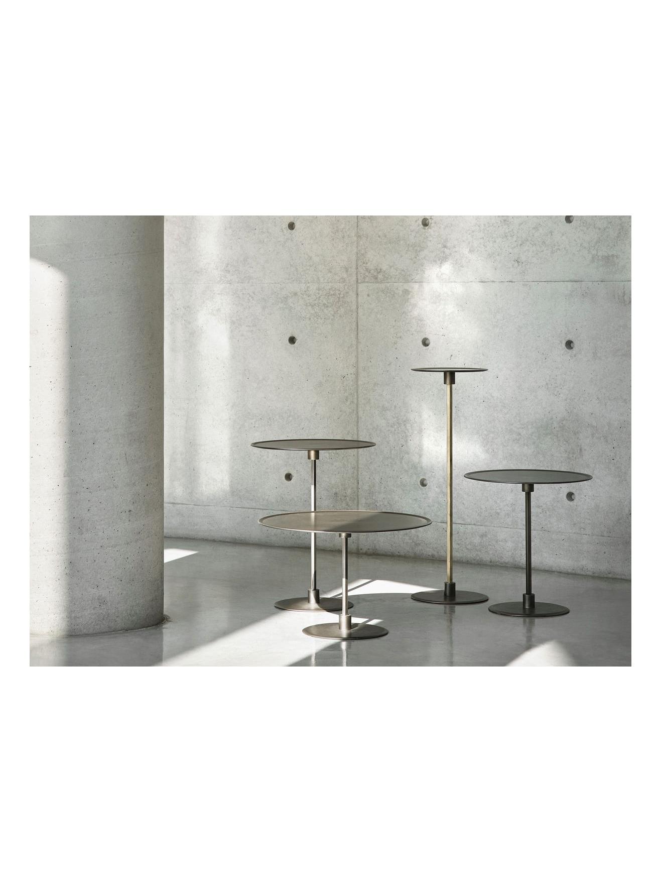 Gong Side Table H. 55 - Gunmetal / Brushed Bronze
