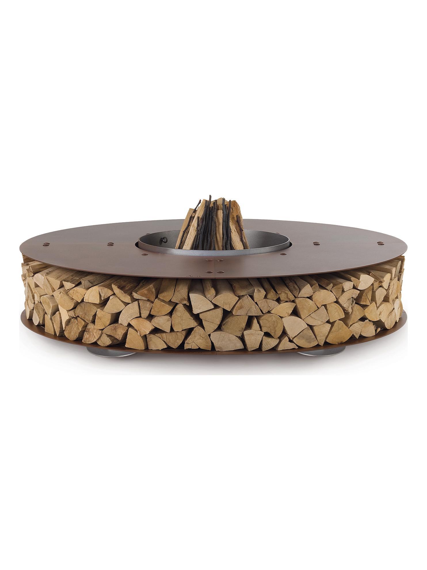 Zero Outdoor Wood Brazier - Vintage Brown