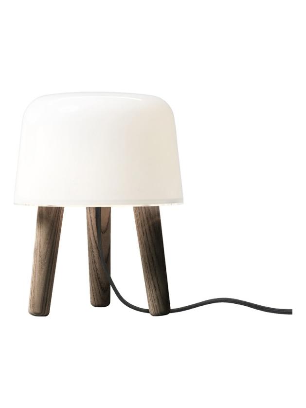 Milk NA1 Table Lamp in Glass and Wood