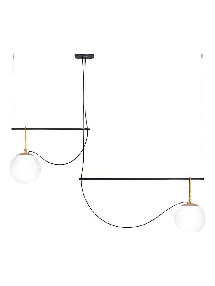 Nh S3 2 Arms Multiple Pendant Lamp Glass Spheres