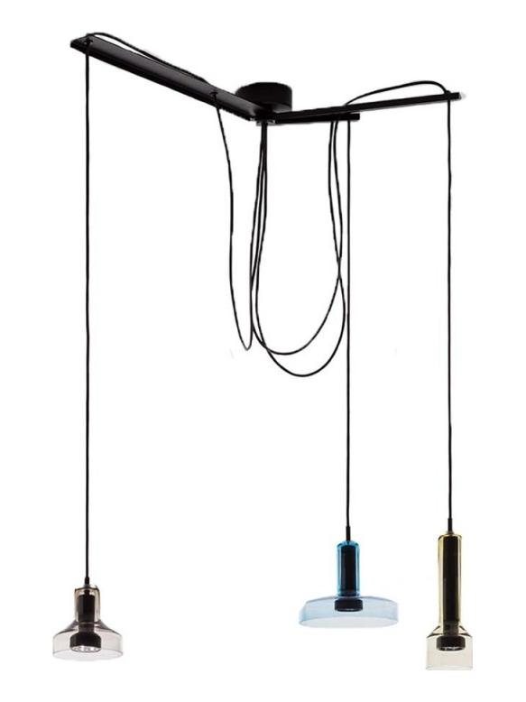 Stablight 3 Colors Adjustable Suspension Lamp with LED Dimmable in Blown Glass