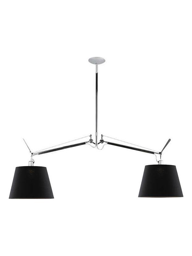 Tolomeo Basculante Suspension Two Arms Black Fabric Diffusers D320