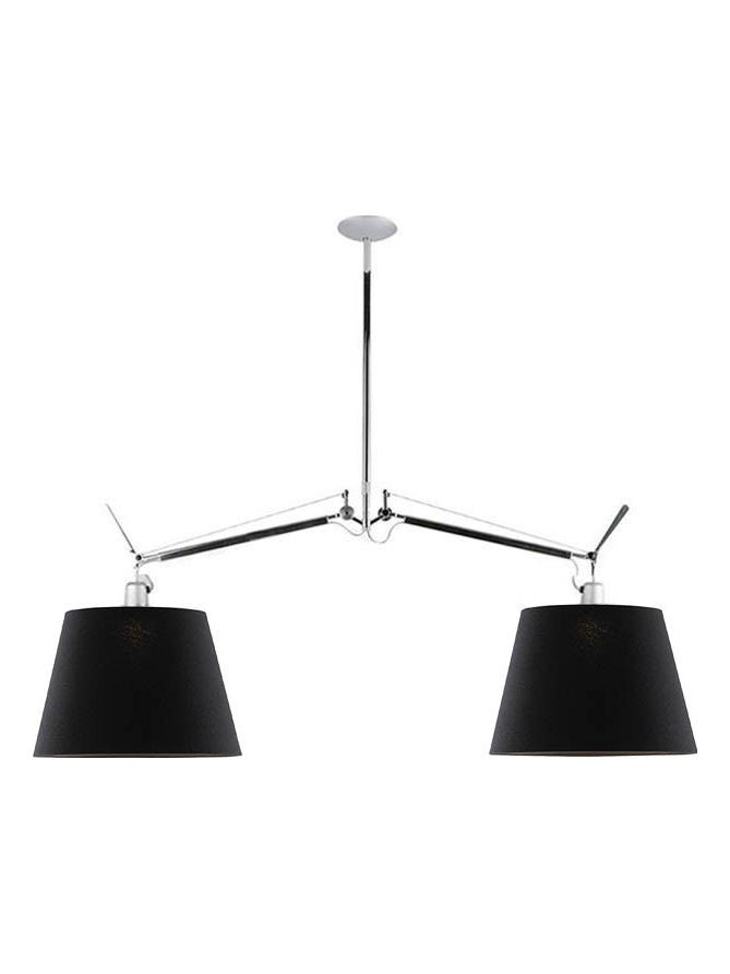 Tolomeo Basculante Suspension Two Arms Black Fabric Diffusers D420