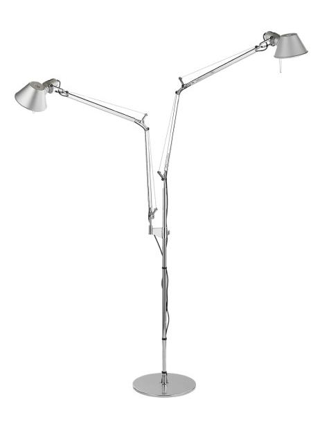 Tolomeo Floor Double Aluminum Lamp with Two Adjustable Arms