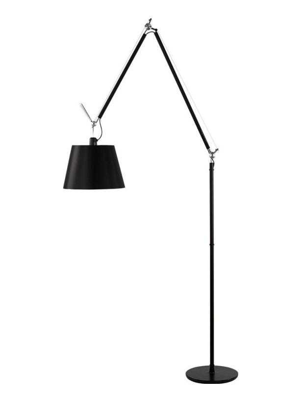 Tolomeo Mega Floor E27 LED Lamp in Black Fabric 360