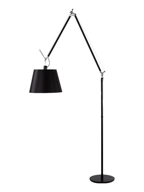 Tolomeo Mega Floor E27 LED Lamp in Black Fabric 420