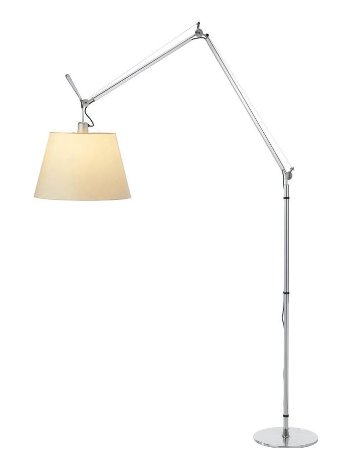 Tolomeo Mega Floor Lamp Aluminium / Parchment Dimmer