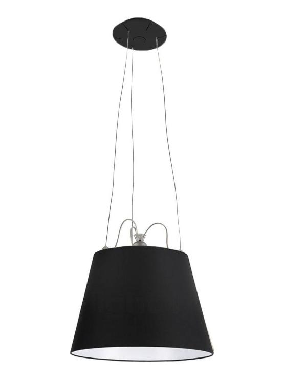 Tolomeo Mega Suspension Lamp with Black Fabric Diffuser D420