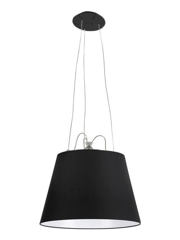 Tolomeo Mega Suspension Lamp with Black Fabric Diffuser D520