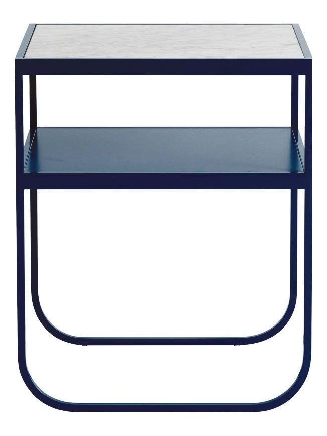 Nati Tati Nightstand - Carrara Marble / Deep Blue