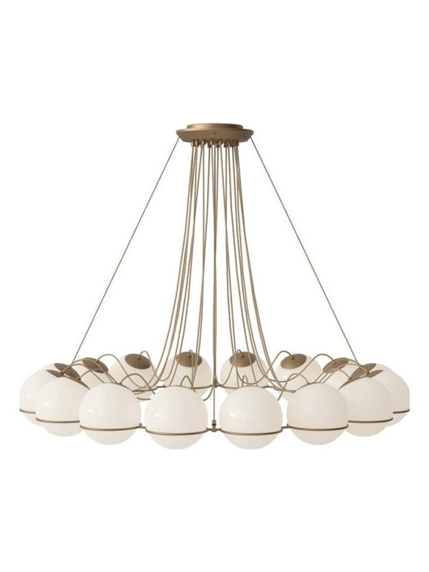 Model 2109/20 Suspension Lamp with Blown Glass Spheres