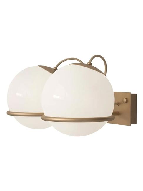 Model 237/2 Elegant Wall Lamp with Blown Glass Sphere Diffusers