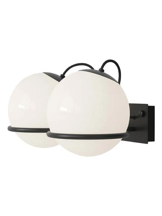 Model 238/2 Elegant Wall Lamp with Blown Glass Sphere Diffusers