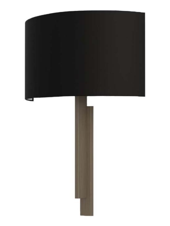 Tate Bronze wall lamp and black lampshade