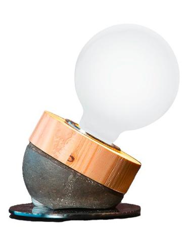 Calypso table lamp in wood and concrete