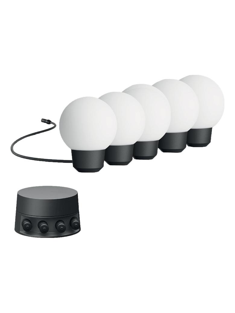 Plug&Play Globes x5 with Stake Spherical LED Garden Lamps IP65