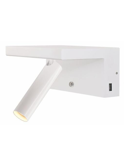 Beam 230V LED 5W 2700K 380lm Dimmer 2x USB Wall Adjustable Lamp White