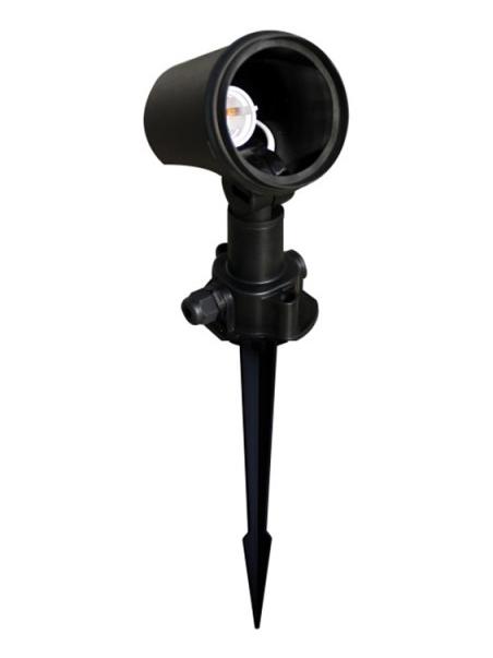 FIX E27 black outdoor spotlight with spike
