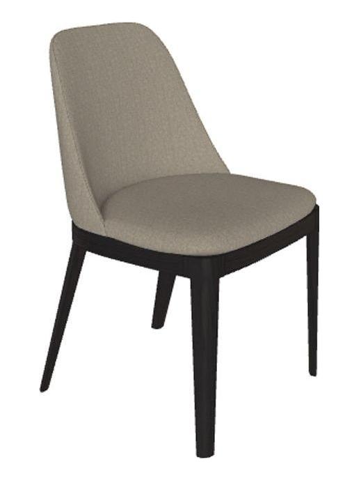 Margot Sedia Legno S/Braccioli L110 Rovere Carbone Riv. TLU02 Tortora