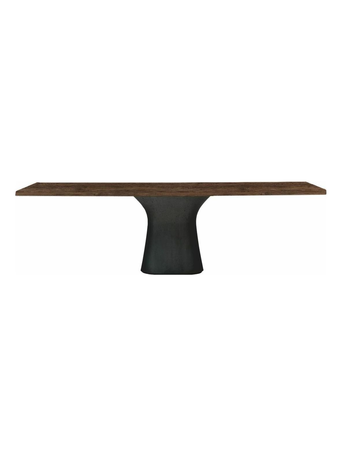 Podium Rectangular Table L. 250 cm - Anthracite Concrete / Solid Walnut