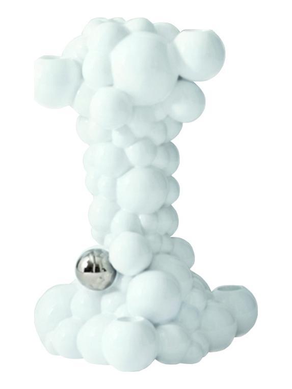 Bubbles Candleholder White/Silver
