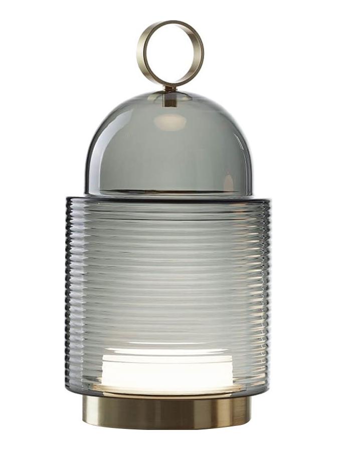 Dome Nomad Lines Large Table/Floor Lamp Outdoor - Smoke Grey/Brass