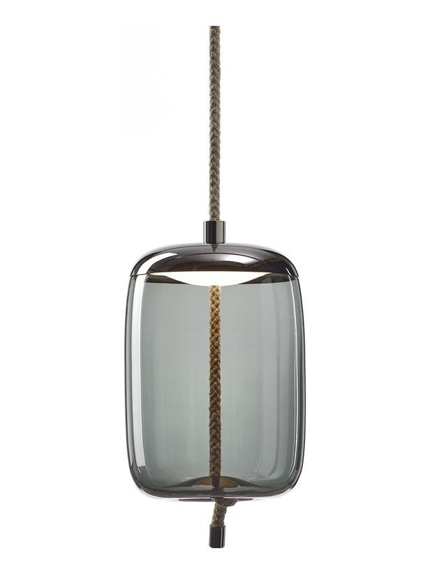 Knot Cilindro Suspension Lamp - Glass Smoke Grey/Transparent