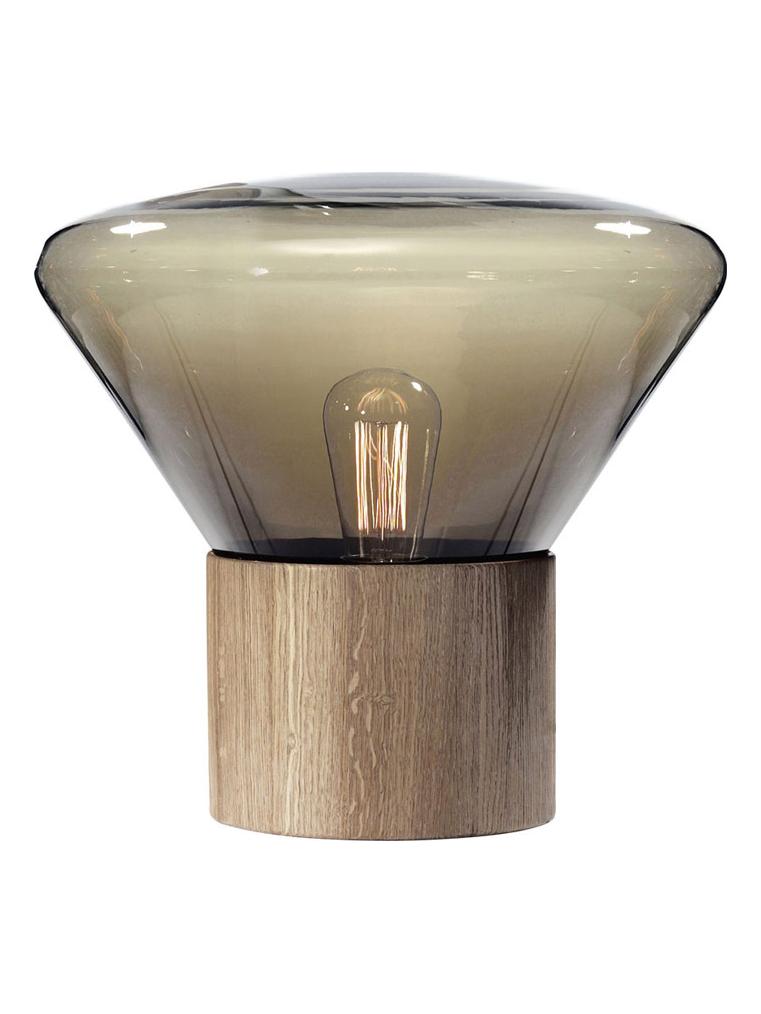 Muffins Table Lamp PC849 - Oak Natural Waxed/Smoke grey