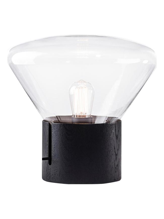 Muffins Table Lamp PC849 - Oak Stained Black/Transparent Glass