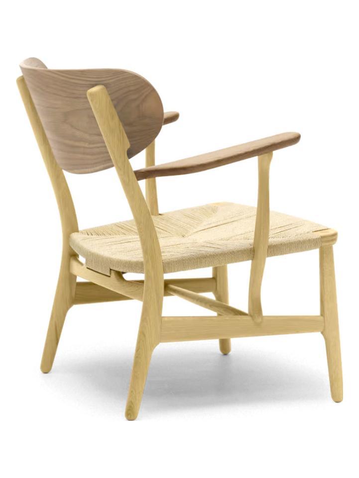 CH22 Chair - Natural Cord - Oak/Armrests and Backrest Walnut