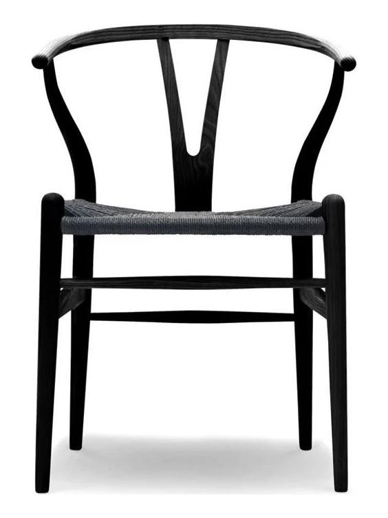 CH24 Wishbone Chair - Black Cord / CHS Beech Color Black