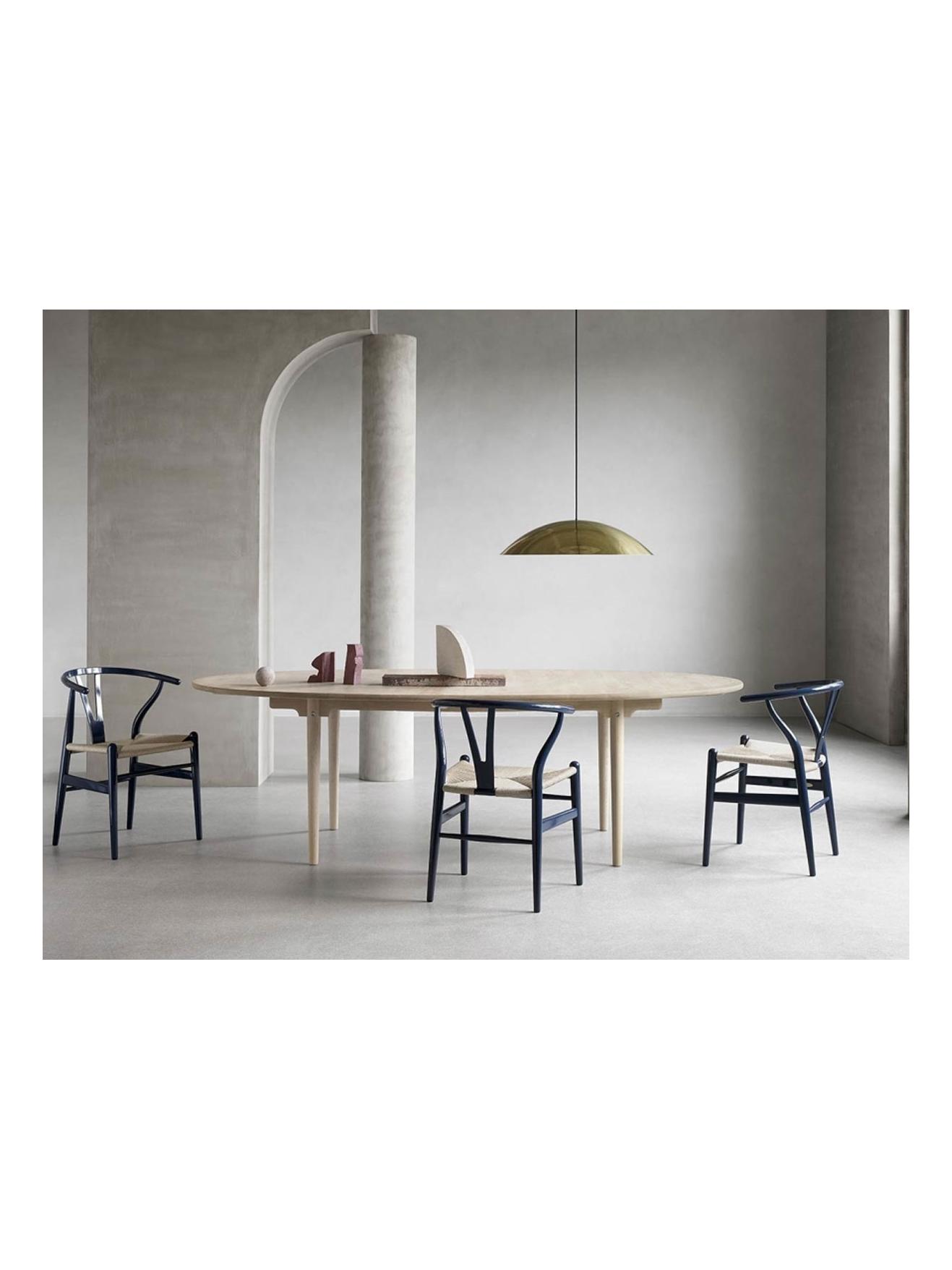 CH24 Wishbone Chair Natural Cord / Black NCS S9000-N Oak