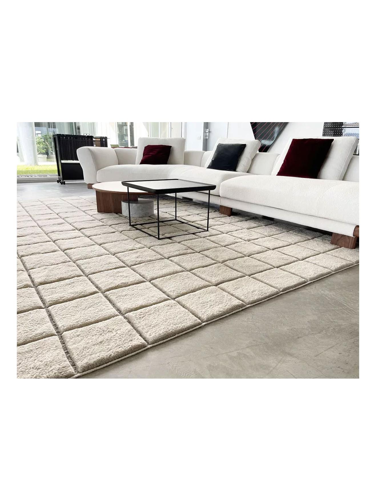 084 Sahara Grid Rug - 200x300 cm Ice Gray