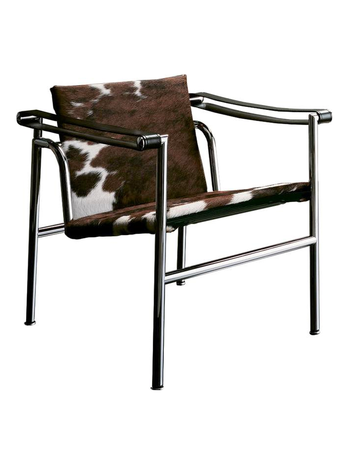 1 Fauteuil dossier basculant - Armchair Chrome / Pezzato Normanno Leather Pony Skin / Black Leather Armrests