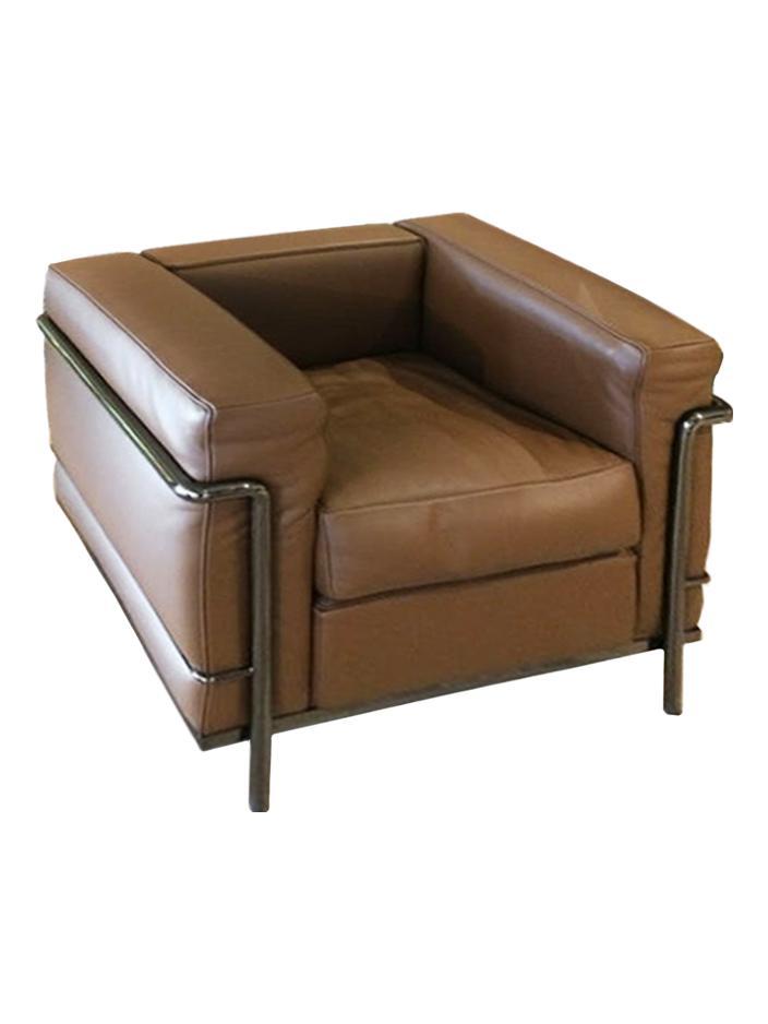 2 Fauteuil Grand Confort, Petit Modèle - Armchair - Gunmetal Grey Chrome / Leather 13X312