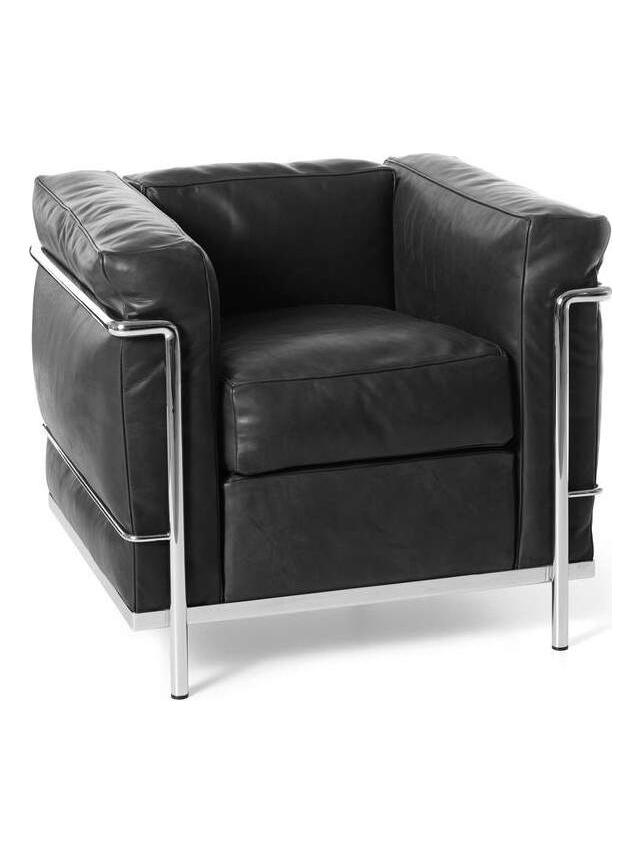 2 Fauteuil Grand Confort, Petit Modèle - Armchair - Leather Scozia 13X606 Grafite