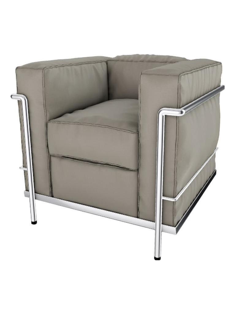 2 Fauteuil Grand Confort, Petit Modèle - Armchair - Leather Scozia Grey 13x330