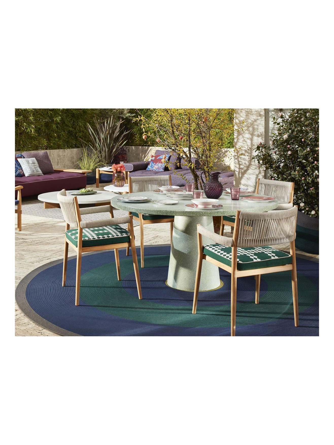 477 Dine Out Round Table - Terrazzo White and Green