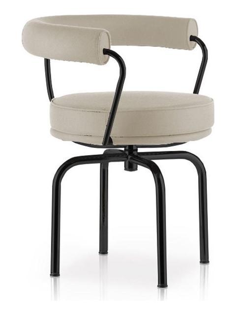 7 Fauteuil tournant - Chair_Black enamel frame/Fabric Francoforte 13F091 Ivory