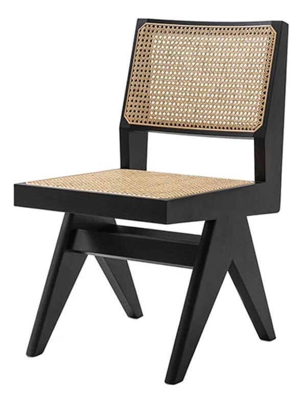 Jeanneret 055 Capitol Complex Chair - Black stained Oak