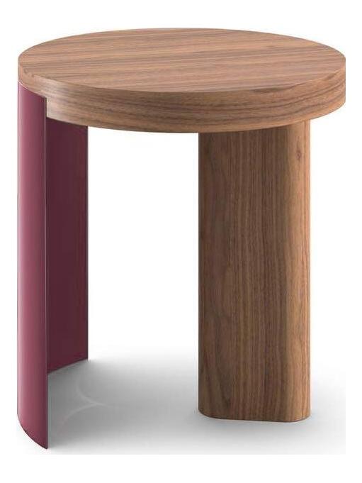L60 Bio-Mbo Bedside Table - Amaranth Aluminum / Canaletto Walnut Wood