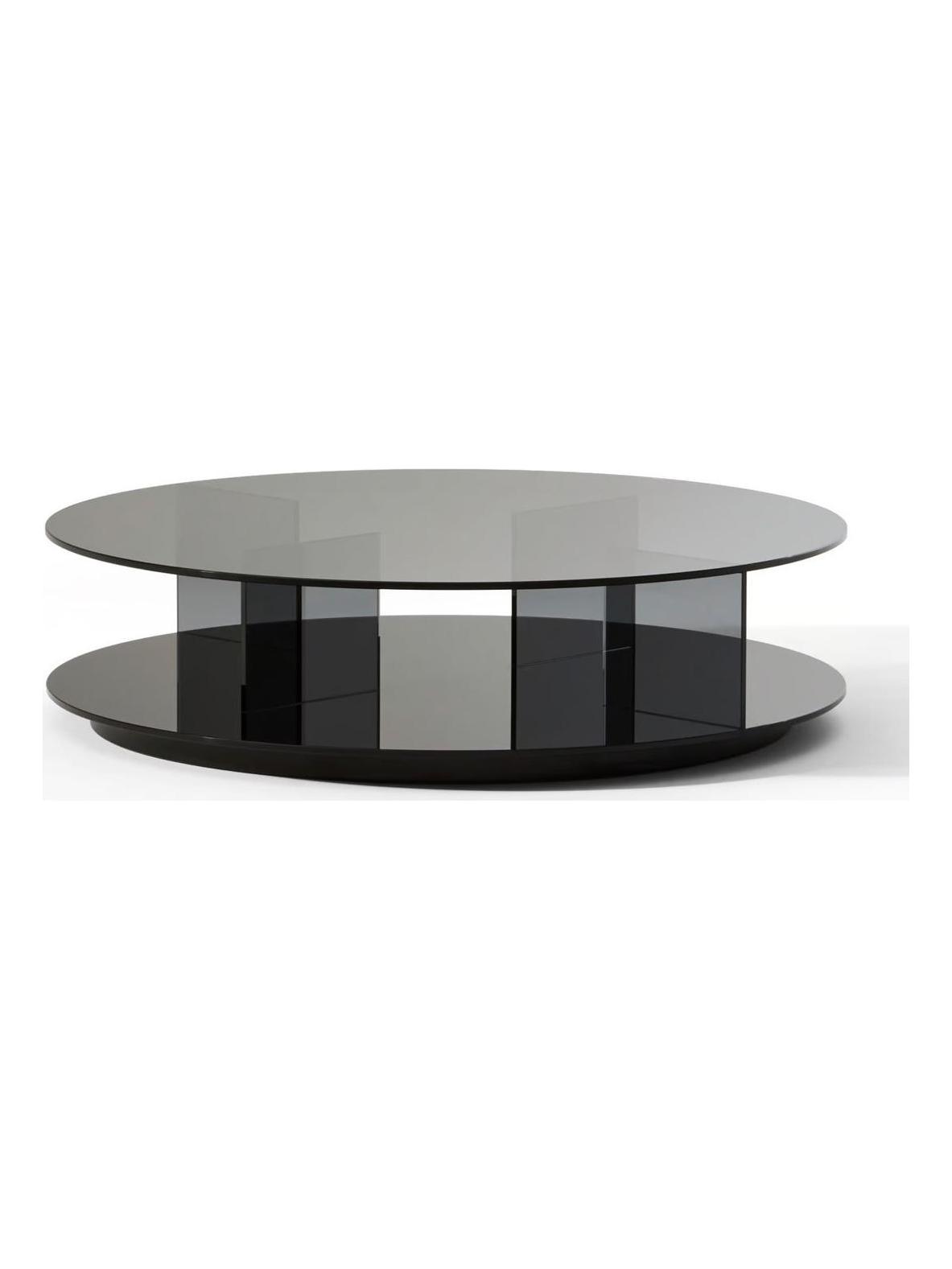 Mex 269 Round Coffee Table - Smoked Glass
