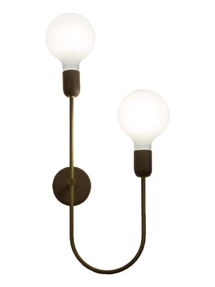 Cattaneo Smith 2A Wall Lamp Applique 2 Brass Arms for Indoor